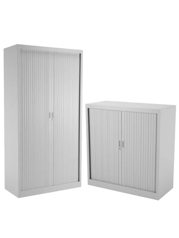 Open Tambour Steel Cupboard